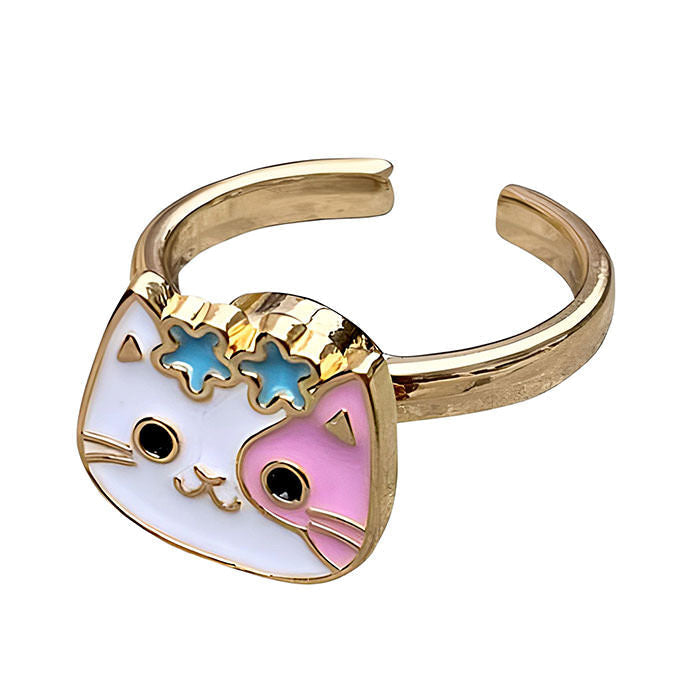 VILZSTUDIOS Pastel cat anxiety ring with spinning design