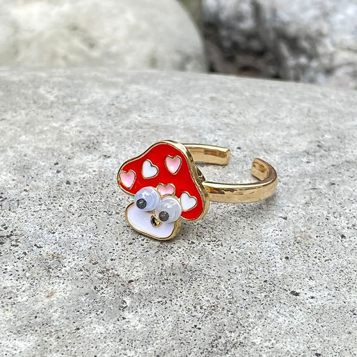 VILZSTUDIOS Whimsical spinning mushroom ring for anxiety relief