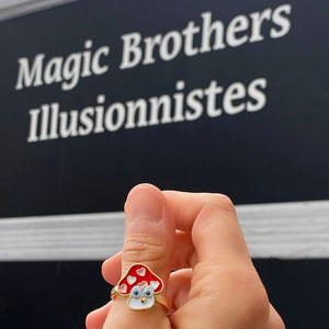 VILZSTUDIOS Whimsical spinning mushroom ring for anxiety relief