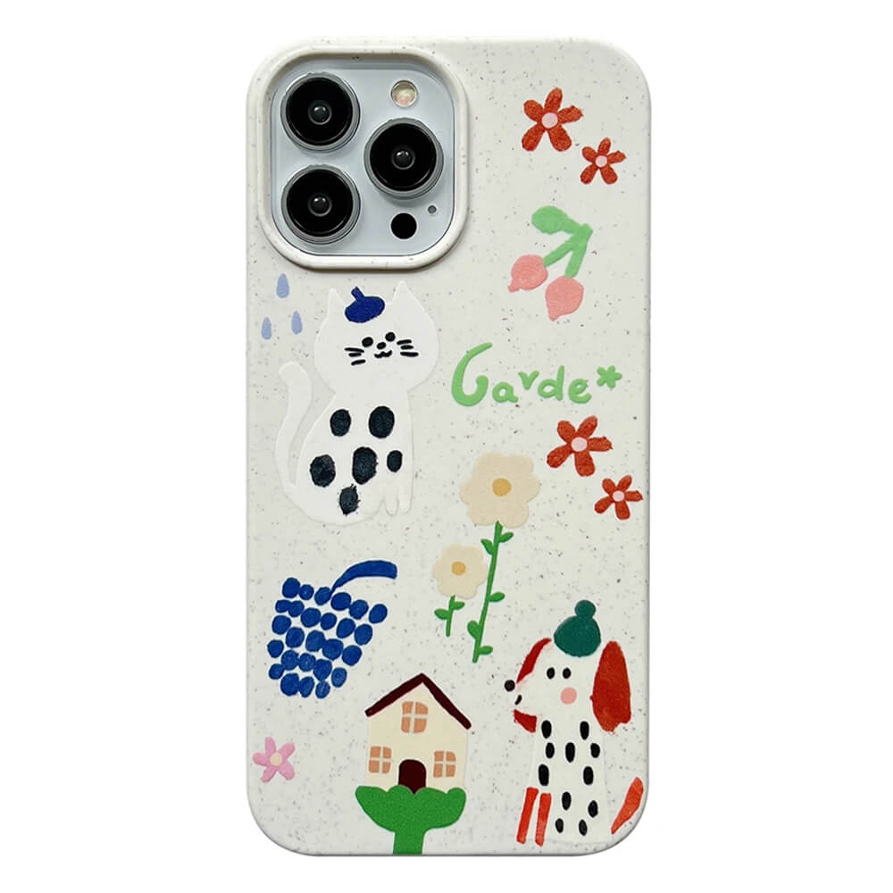 VILZSTUDIOS iPhone case with playful pet and floral design