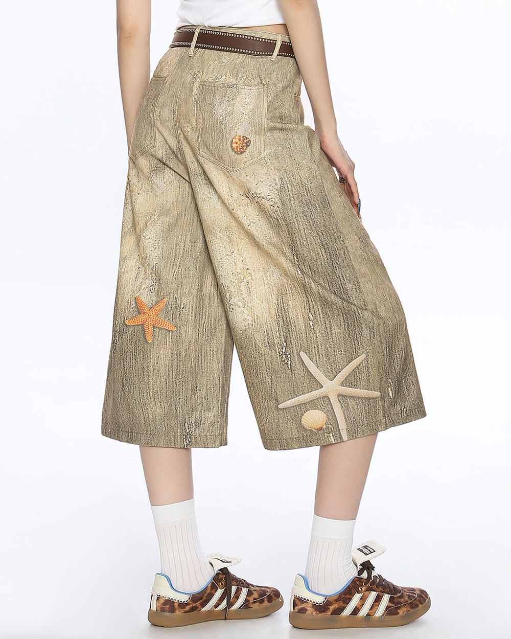 VILZSTUDIOS Wide-leg culottes with unique embroidery and prints