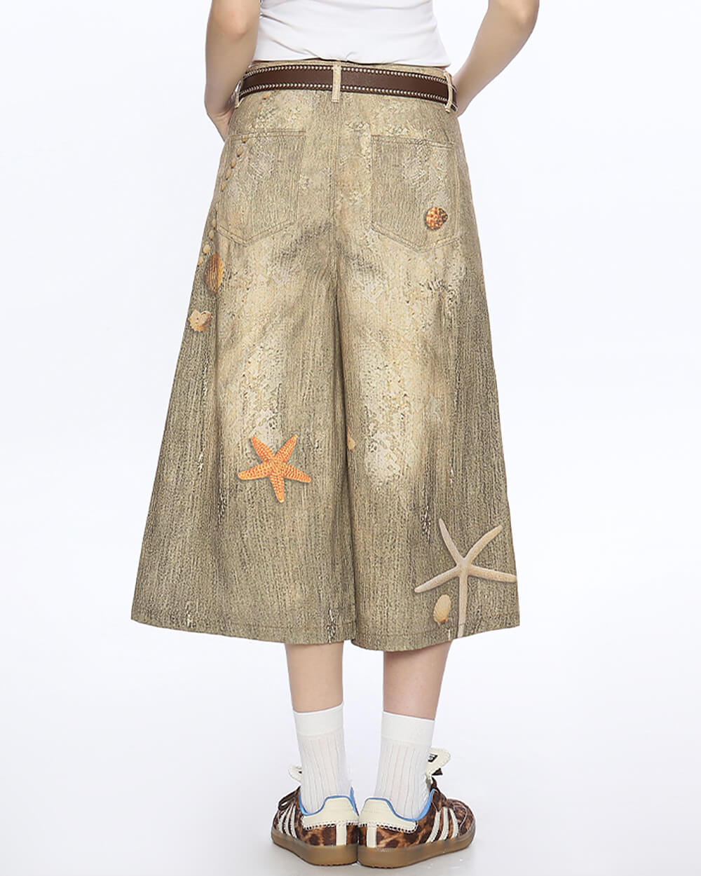 VILZSTUDIOS Wide-leg culottes with unique embroidery and prints