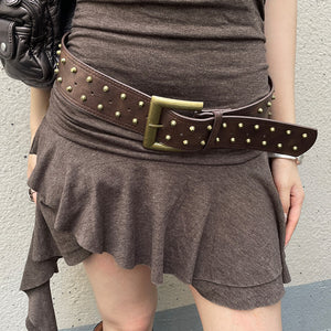 VILZSTUDIOS Wide Belt with Square Buckle and Studs product image