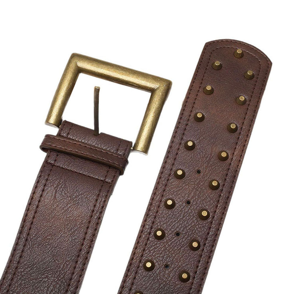 VILZSTUDIOS Wide Belt with Square Buckle and Studs product image
