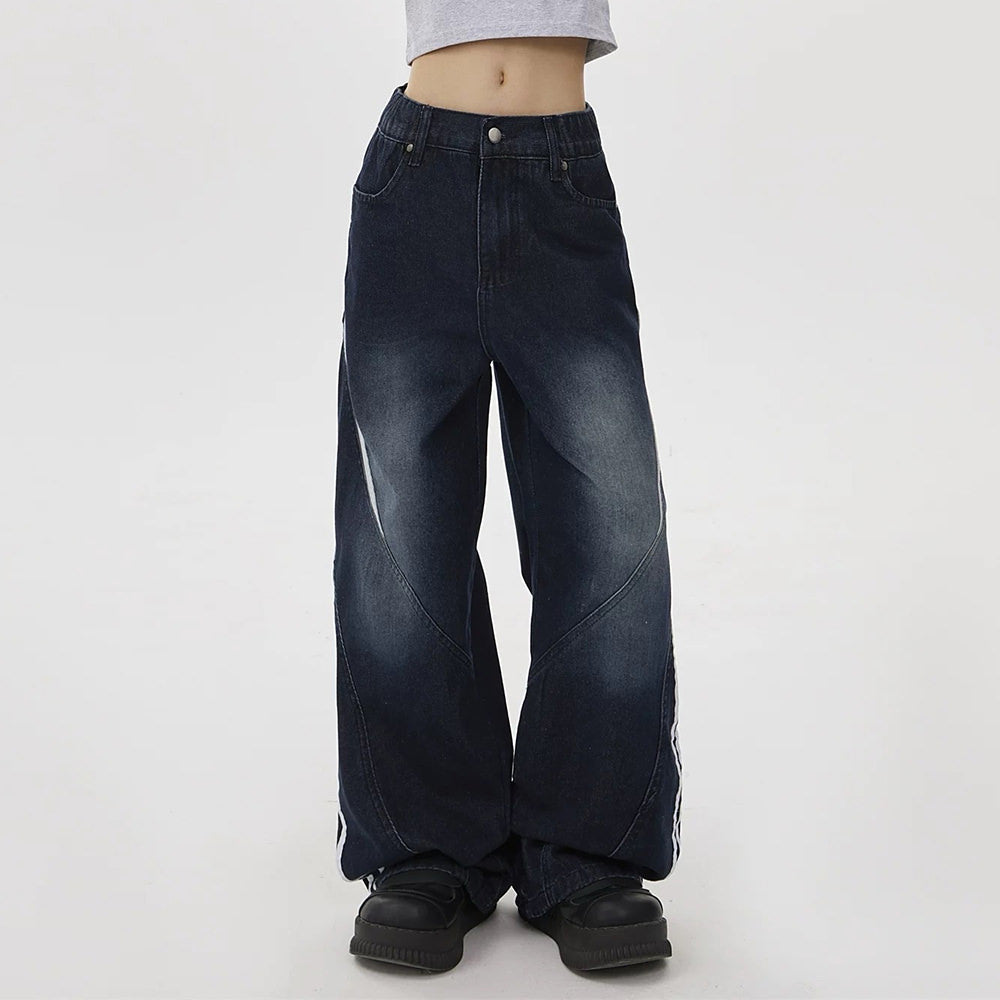 VILZSTUDIOS Wide-leg jeans with side stripes for a modern look