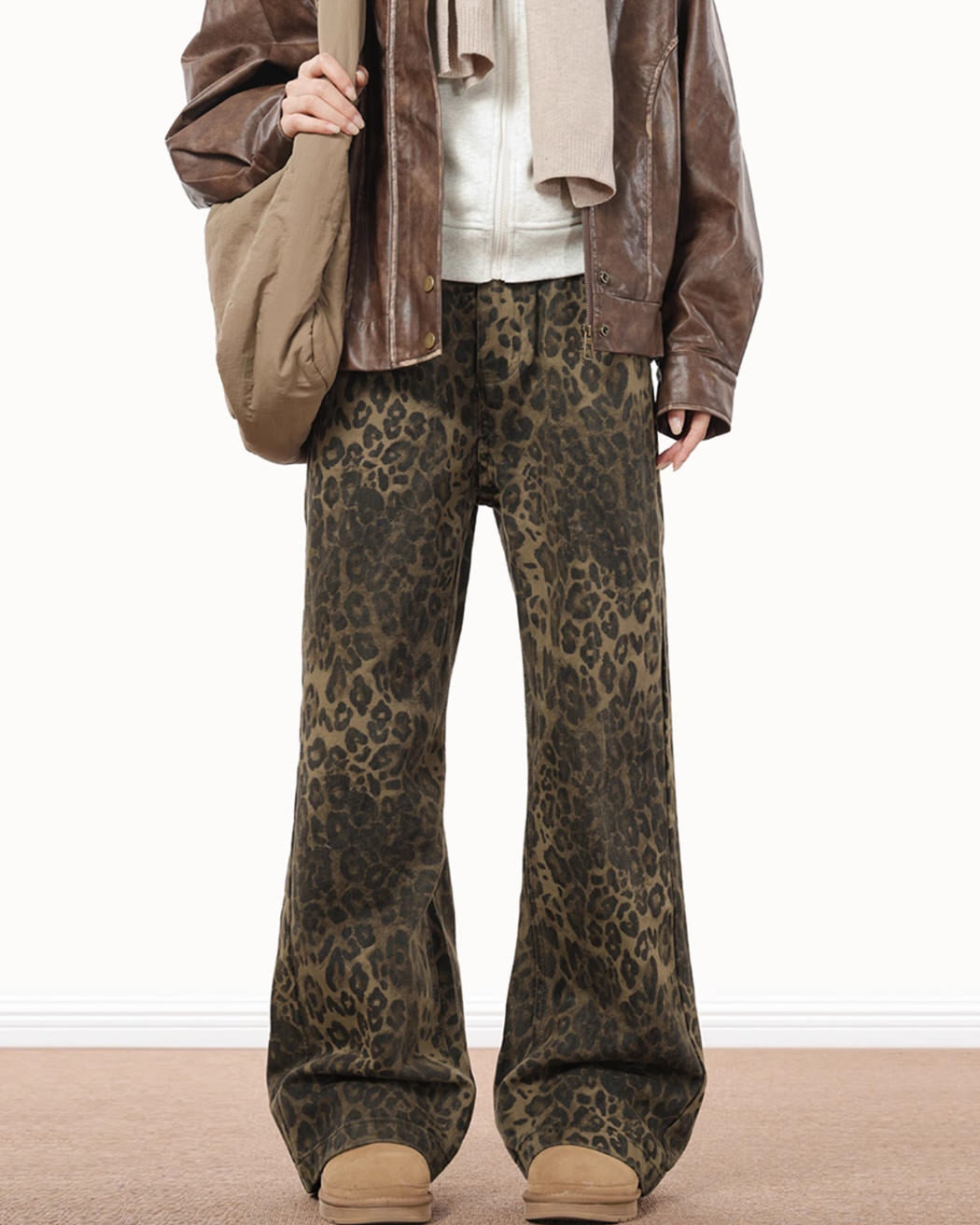 VILZSTUDIOS Leopard print wide-leg jeans from VILZSTUDIOS