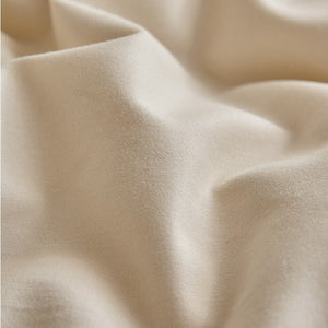 VILZSTUDIOS neutral two-tone reversible duvet cover set with wooden button pillowcases
