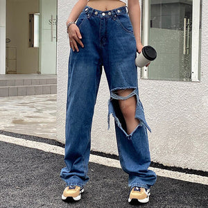 VILZSTUDIOS Worn baggy denim jeans for streetwear fashion
