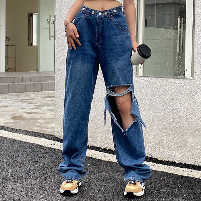 VILZSTUDIOS Worn baggy denim jeans for streetwear fashion