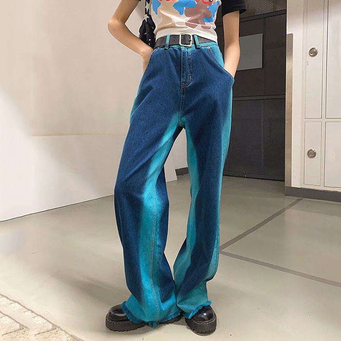 VILZSTUDIOS Wide leg denim jeans for streetwear fashion
