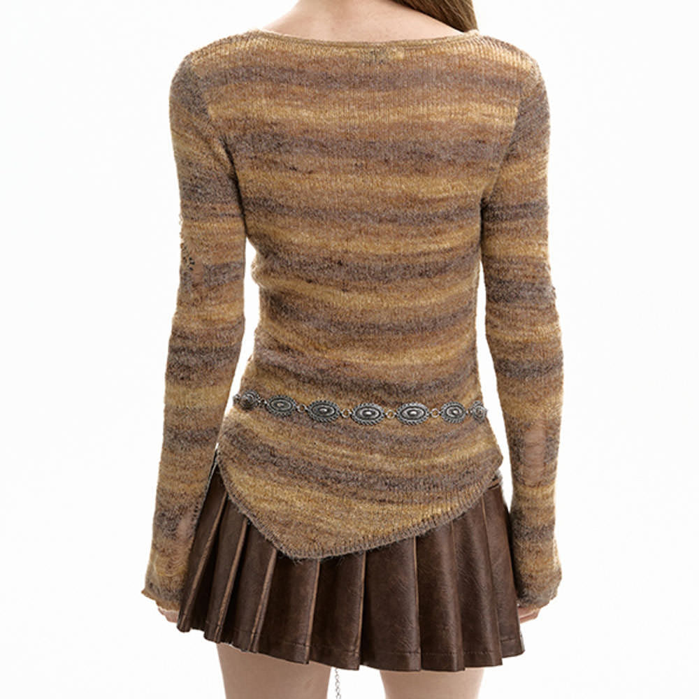 VILZSTUDIOS Striped knit sweater for streetwear style