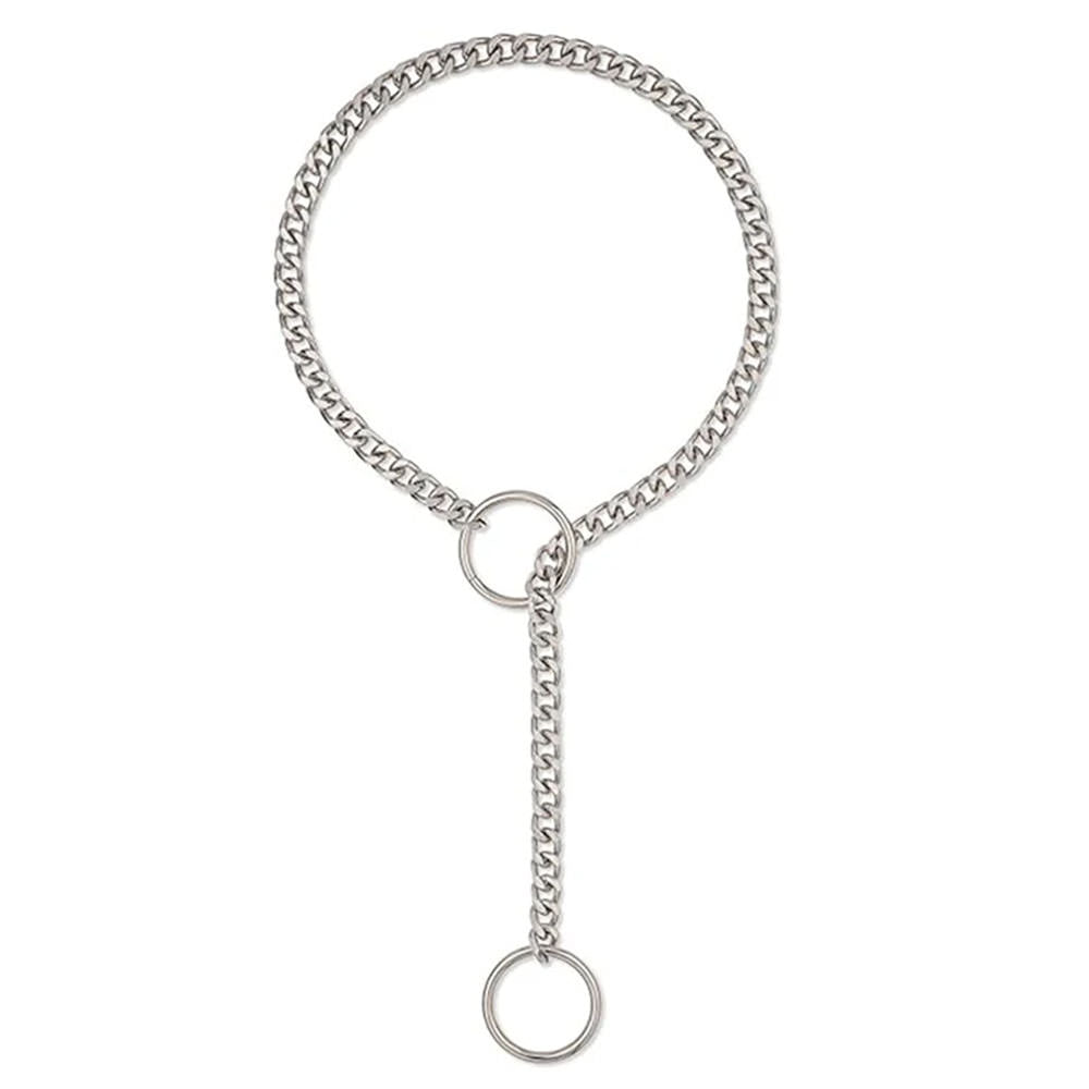 VILZSTUDIOS Stylish silver double ring drop chain necklace