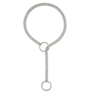 VILZSTUDIOS Stylish silver double ring drop chain necklace