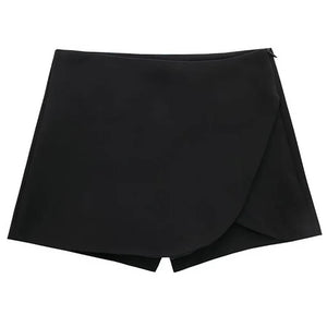 VILZSTUDIOS Asymmetrical mini skort with hidden shorts for comfort