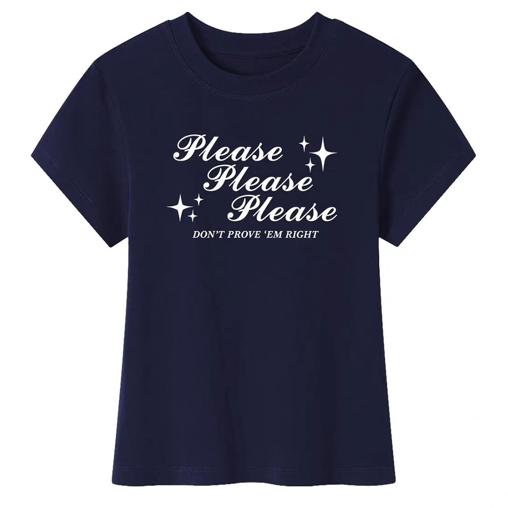 VILZSTUDIOS Trendy Y2K Baby cropped graphic tee with printed quote
