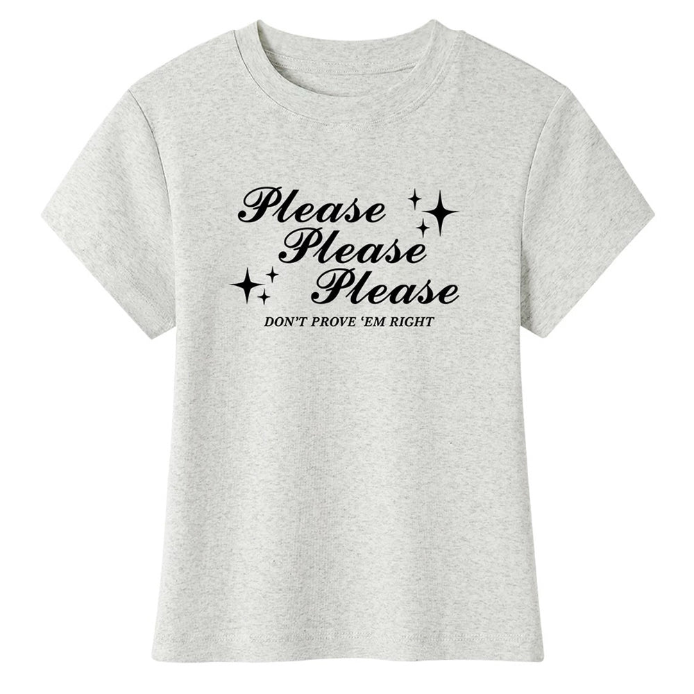 VILZSTUDIOS Trendy Y2K Baby cropped graphic tee with printed quote