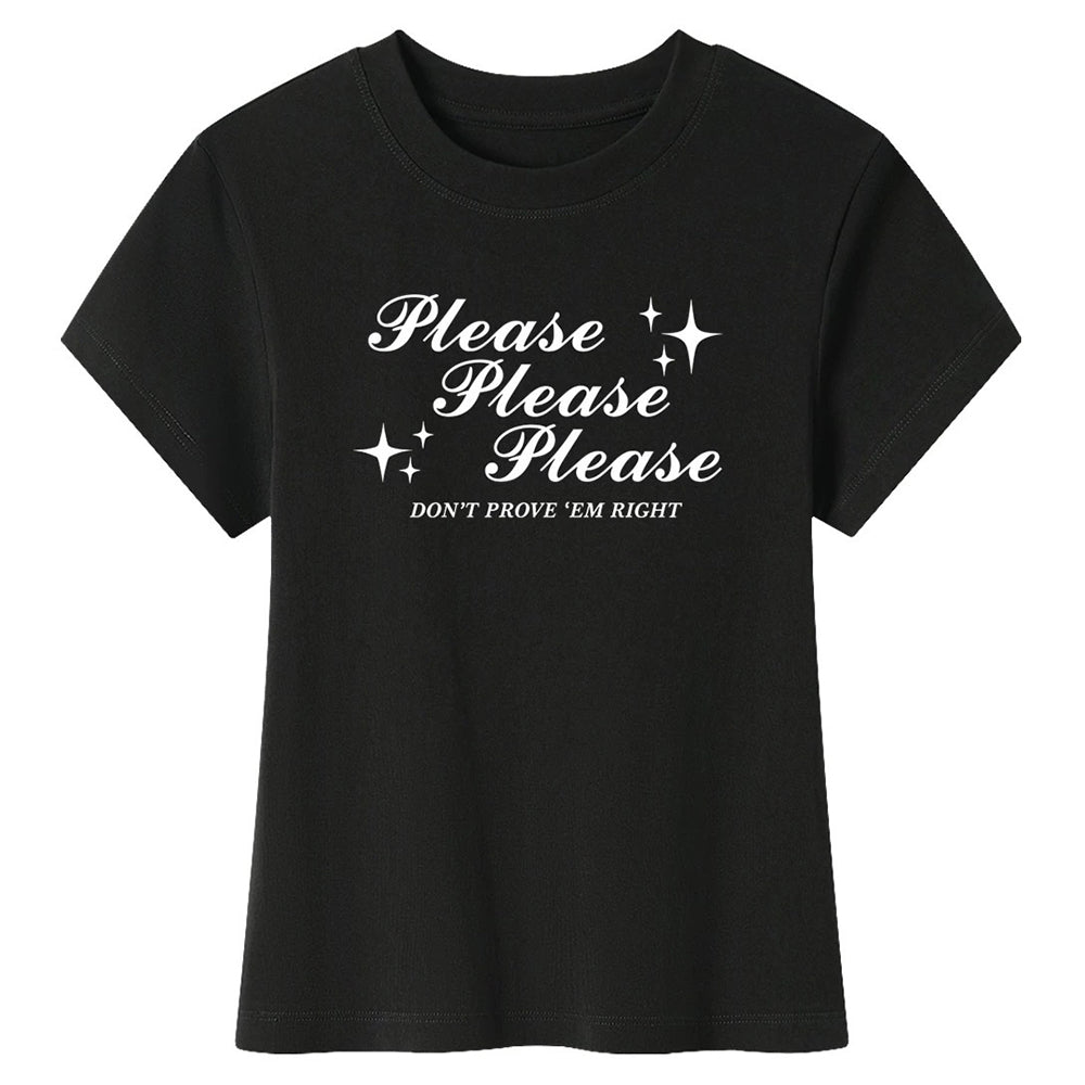 VILZSTUDIOS Trendy Y2K Baby cropped graphic tee with printed quote