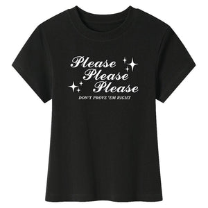 VILZSTUDIOS Trendy Y2K Baby cropped graphic tee with printed quote