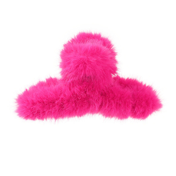 VILZSTUDIOS Stylish Y2K pink plush hair claw accessory