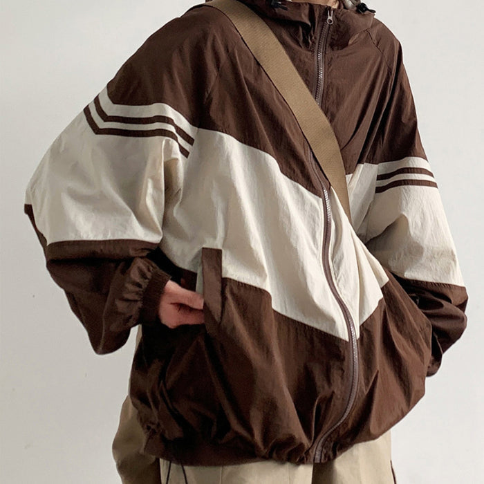 VILZSTUDIOS Brown oversized bomber jacket for streetwear fashion