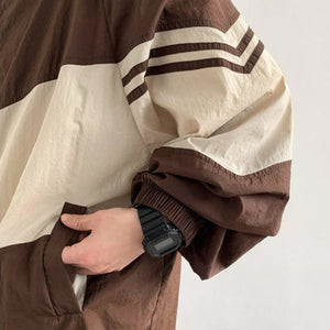 VILZSTUDIOS Brown oversized bomber jacket for streetwear fashion