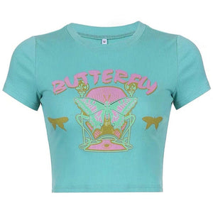 VILZSTUDIOS Y2K butterfly crop top for trendy fashion