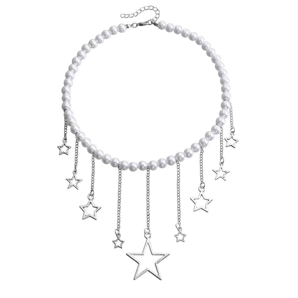 VILZSTUDIOS Pearl necklace with star charms