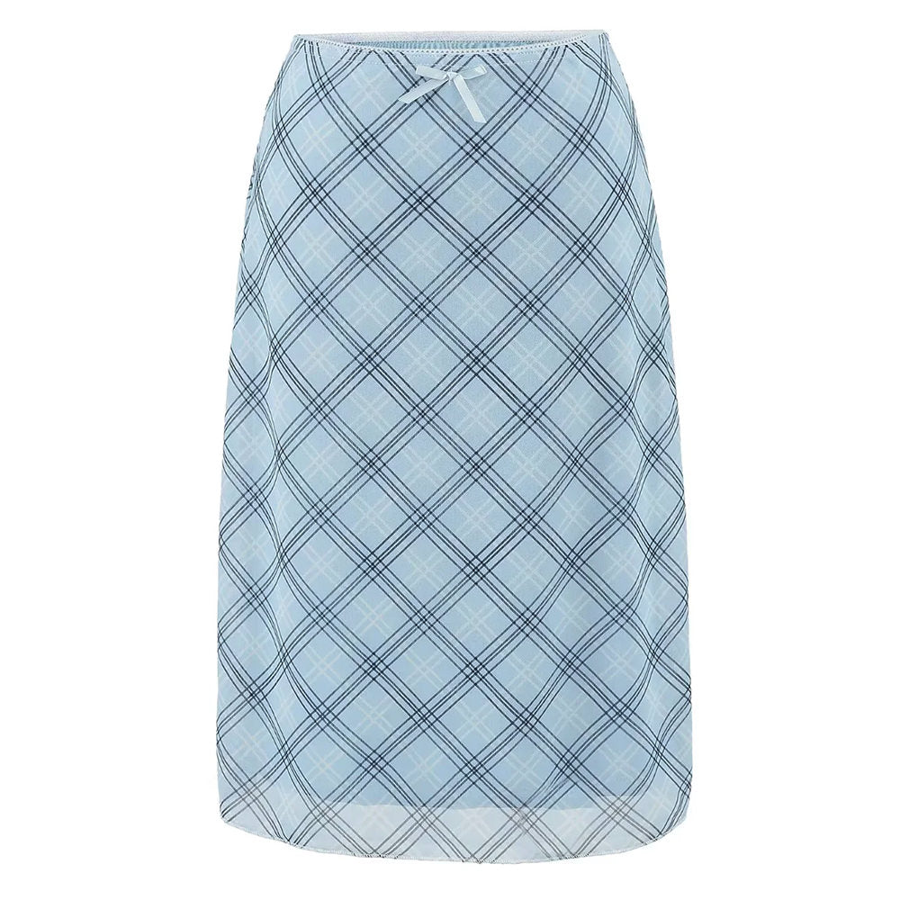 VILZSTUDIOS Y2K plaid midi skirt