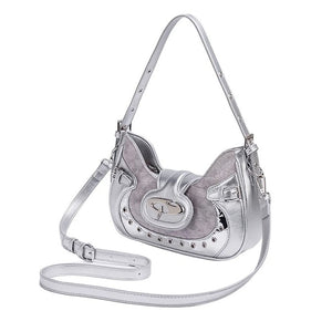 VILZSTUDIOS Chic mini shoulder bag with silver design and oval buckle