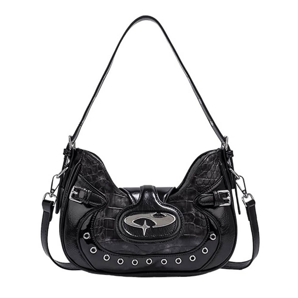 VILZSTUDIOS Chic mini shoulder bag with silver design and oval buckle
