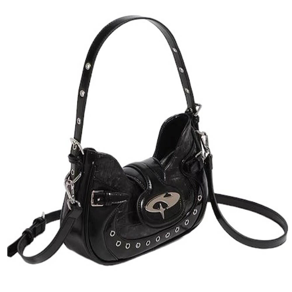 VILZSTUDIOS Chic mini shoulder bag with silver design and oval buckle