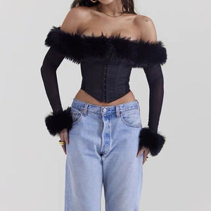 VILZSTUDIOS Cozy off shoulder top for streetwear fashion