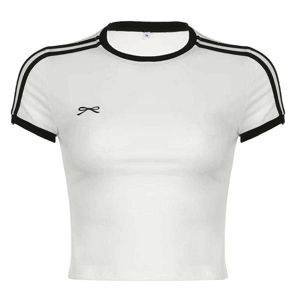 VILZSTUDIOS Y2K crop top with bow embroidery design
