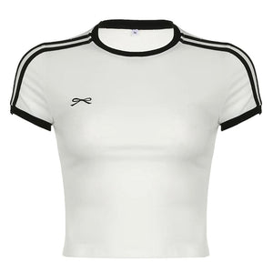 VILZSTUDIOS Y2K crop top with bow embroidery design