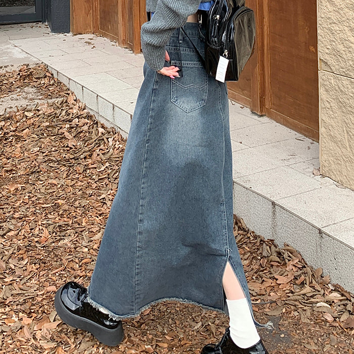VILZSTUDIOS Y2K denim long skirt from VILZSTUDIOS