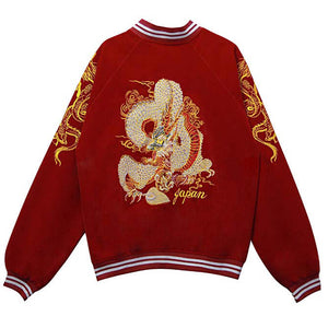 VILZSTUDIOS Y2K dragon embroidered bomber jacket