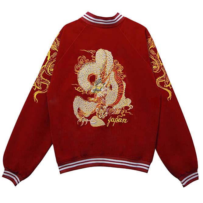 VILZSTUDIOS Y2K dragon embroidered bomber jacket