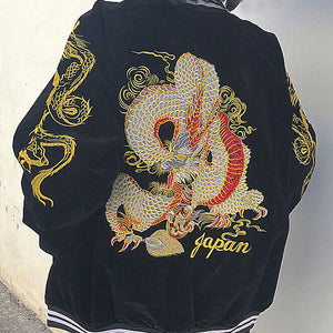 VILZSTUDIOS Y2K dragon embroidered bomber jacket