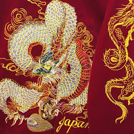 VILZSTUDIOS Y2K dragon embroidered bomber jacket