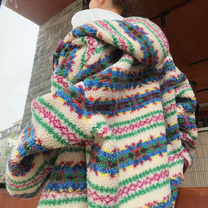 VILZSTUDIOS Stylish multicolor zip-up jacket with oversized sleeves