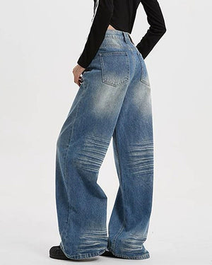 VILZSTUDIOS Y2K faded wash baggy jeans for casual streetwear style