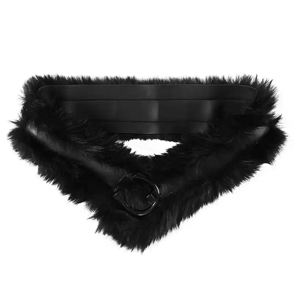 VILZSTUDIOS Stylish faux fur belt with chic buckle design