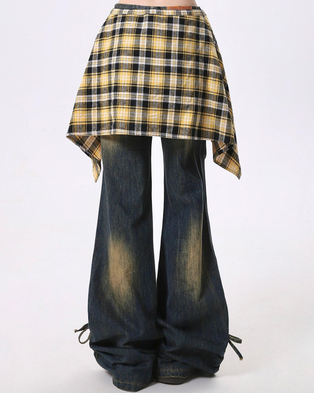 VILZSTUDIOS Y2K Flared Shirt-Tie Baggy Jeans product image