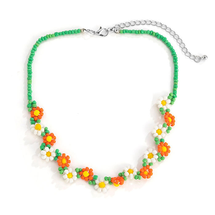 VILZSTUDIOS Floral beaded choker accessory