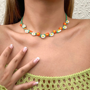 VILZSTUDIOS Floral beaded choker accessory