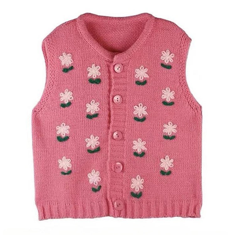 VILZSTUDIOS Floral embroidered knit vest for stylish layering