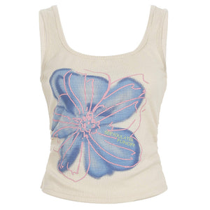 VILZSTUDIOS Y2K-inspired flower graphic tank top