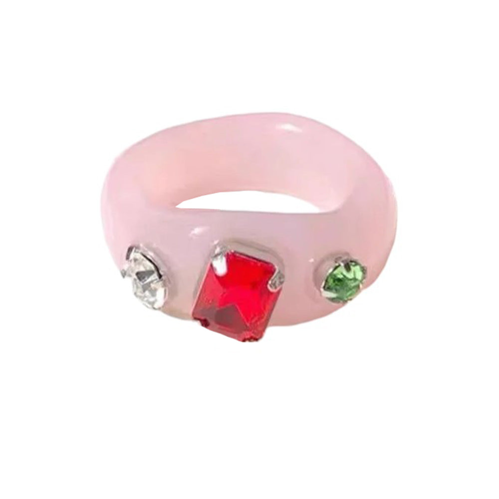 VILZSTUDIOS Stylish acrylic ring with rhinestones