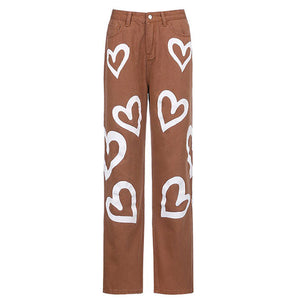 VILZSTUDIOS Y2K graffiti high-waist wide jeans for streetwear fashion