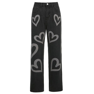 VILZSTUDIOS Y2K graffiti high-waist wide jeans for streetwear fashion